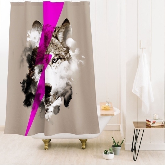 Deny Designs Bowie wolf shower curtain - Picture 3 of 7